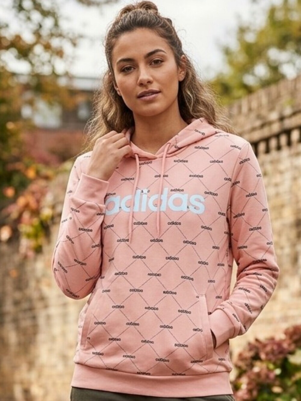 Adidas Pink Peach Women's Hoodie Sz Medium